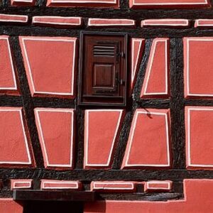 Half-timbered house detail in Alsace France