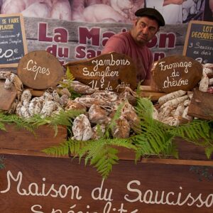 Dordogne delicacies at Sarlat market France