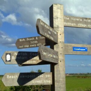 North Norfolk Coast footpath signs at Holkham