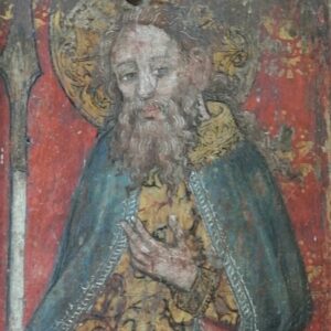 Rood screen painting in North Elmham Church Norfolk England