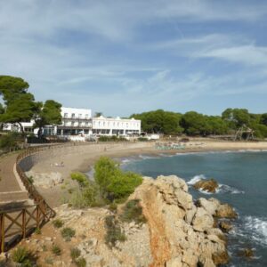 Cycling to Empuries bay in Catalonia Spain
