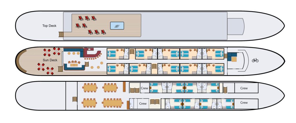 Floor plan for premium barge Magnifique 4