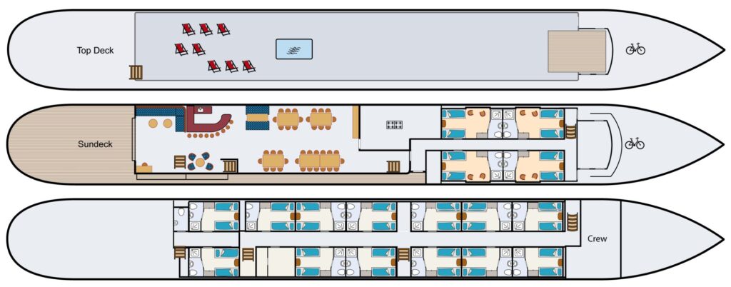 Floor plan for premium barge Magnifique 2 