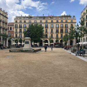 Visit Placa de la Independencia in Girona on a cycle break to Catalonia Spain