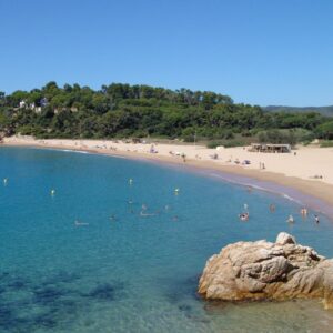 Cycle tours to Platja Castell beach near Palamos Catalonia Spain